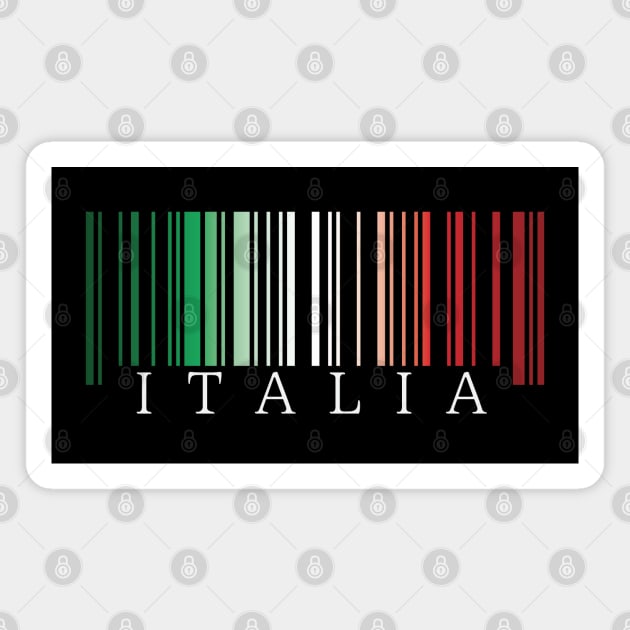 Italia flag colors barcode Magnet by Finji